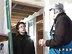 בוגר sodomisee רציני צרפתי באורגיה עם papy